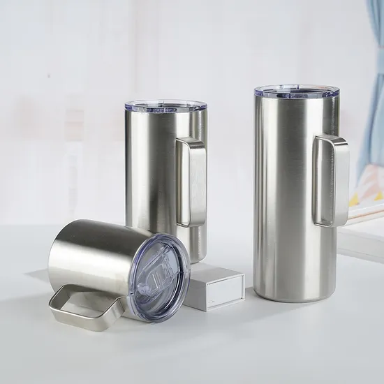 450ml/600ml/700ml/ Stainless Steel Double Wall Insulated Vacuum Travel Beer Tumbler Coffee Cup Coffee Mug with Handle Set15oz Double Wall Camping Travel Insula 
