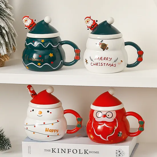 Ceramic Mug Christmas Mug Large Capacity Snowman Christmas Mug 
