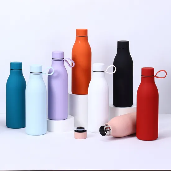 Custom Logo Sports Water Bottle Thermal Flasks with Lid