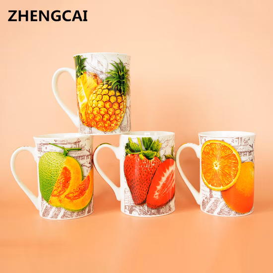 Liling Custom Flower Printed Ceramic Gift Mug Coffee Cup