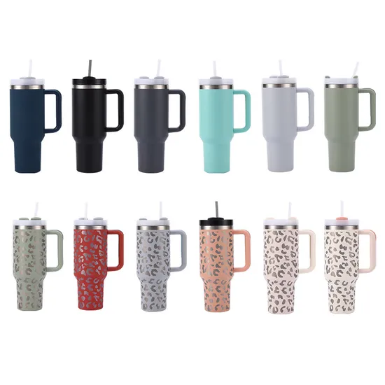 Adventure Stainless Steel Coffee Mug 40oz Tumbler with Handle Lids and Straw 