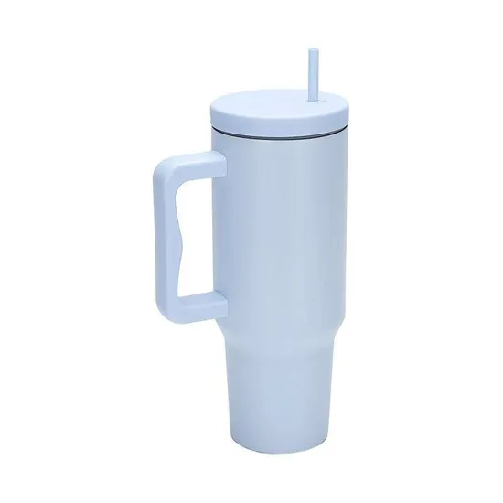 Tumbler Cups Beer Stainless Steel Handle Coffee Mugs Insulated with Straw Lid 