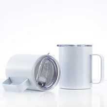 12oz Straight Heat Press Sublimation Coffee Beer Wine Mug Tumbler with Handle 